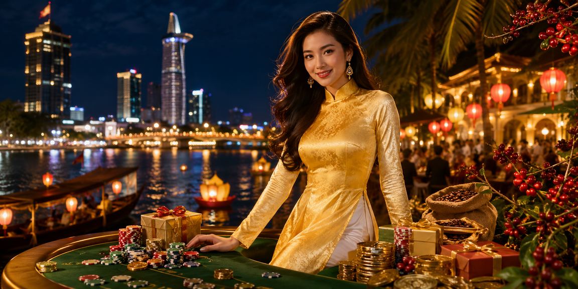 Phụ nữ mặc áo dài Sài Gòn đăng ký tài khoản và nhận thưởng khi mua vé xổ số online